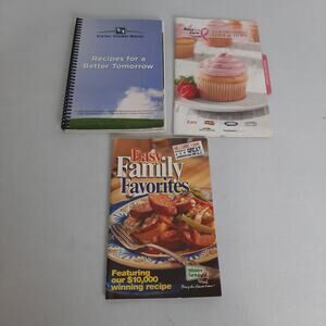 Set of 3 Cook Books, 5/3 Bank, Bake For The Cure, Easy Family Favorites